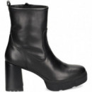 Botin Plataforma Piel Negro  UNISA