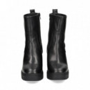 Botin Plataforma Piel Negro  UNISA