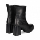 Botin Plataforma Piel Negro  UNISA