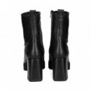 Botin Plataforma Piel Negro  UNISA