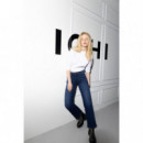 Vaqueros Mujer Vaqueros ICHI Twiggy Raven Straight Long Dark Blue