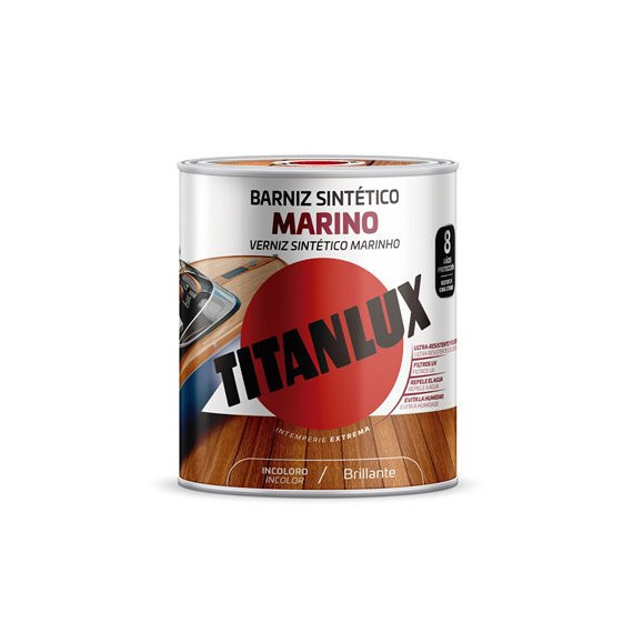 Barniz Titan Marino Sintético Incoloro Brillo 4 Litros