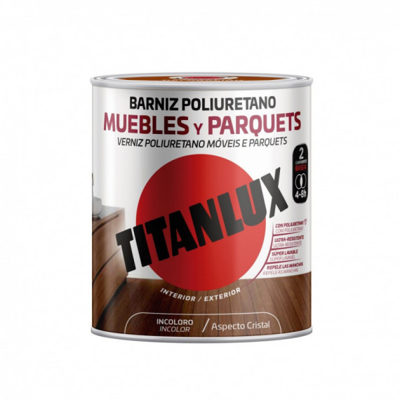 Barniz Titan Poliuretano Aspecto Cristal Incoloro Brillo 750ML