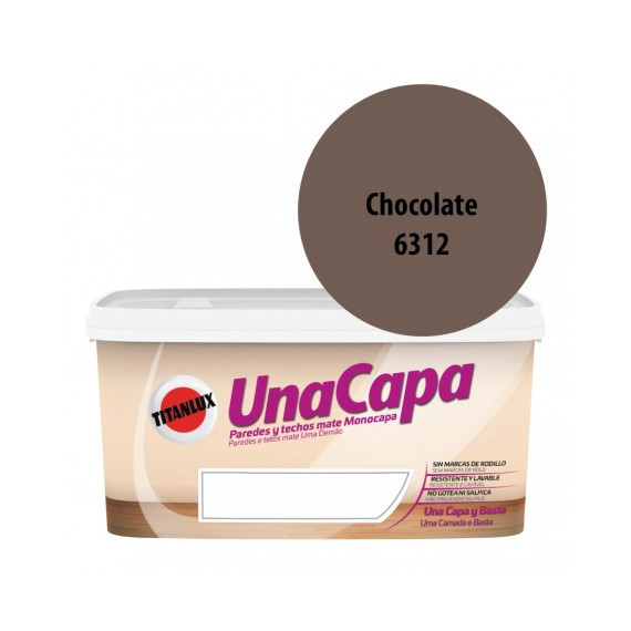 Pintura Titan Paredes y Techos Mate una Capa Chocolate 6312 2,5 Litros
