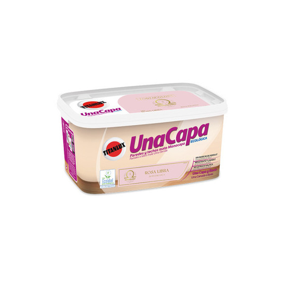 Pintura Titan Paredes y Techos Mate una Capa Rosa Libra 7303 4 Litros