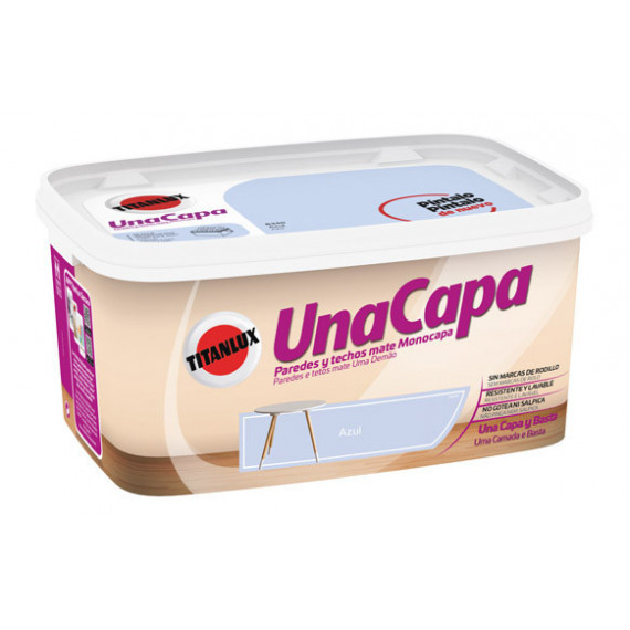 Pintura Titan Paredes y Techos Mate una Capa Azul 6340 4 Litros