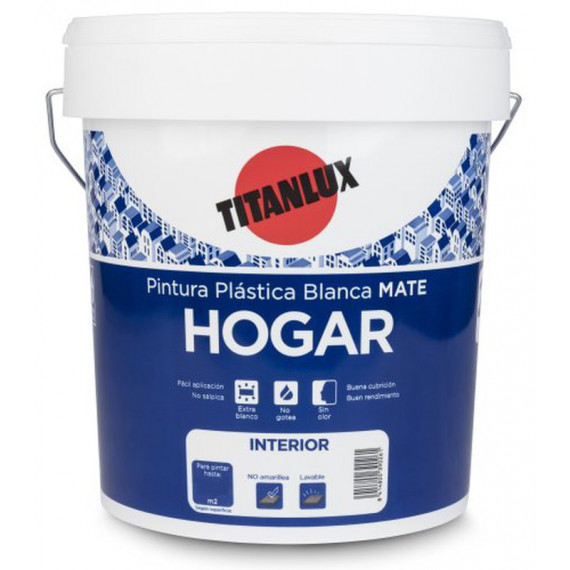 Pintura Titan Mate Interior Exterior Hogar Blanco 5 Kg