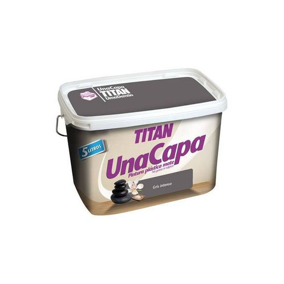 Pintura Titan Paredes y Techos Mate una Capa Gris Intenso 6381 2,5 Litros