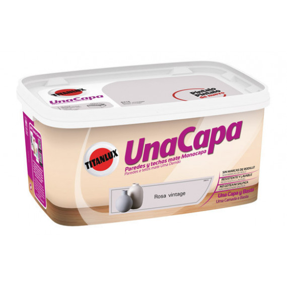Pintura Titan Paredes y Techos Mate una Capa Rosa Vintage 6316 4 Litros