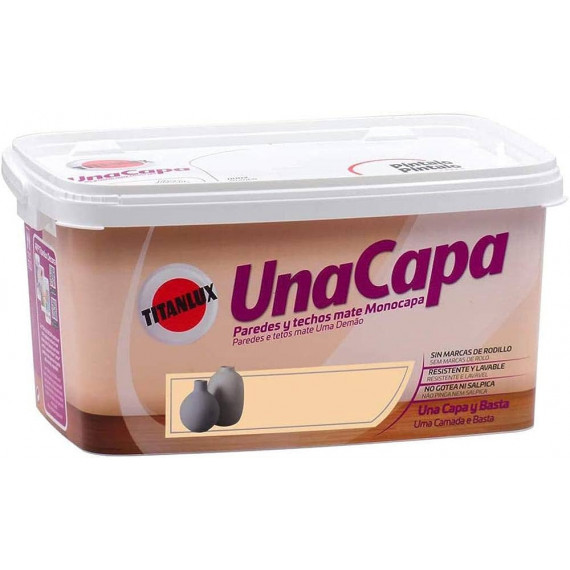 Pintura Titan Paredes y Techos Mate una Capa Ocre Intenso 6332 2,5 Litros