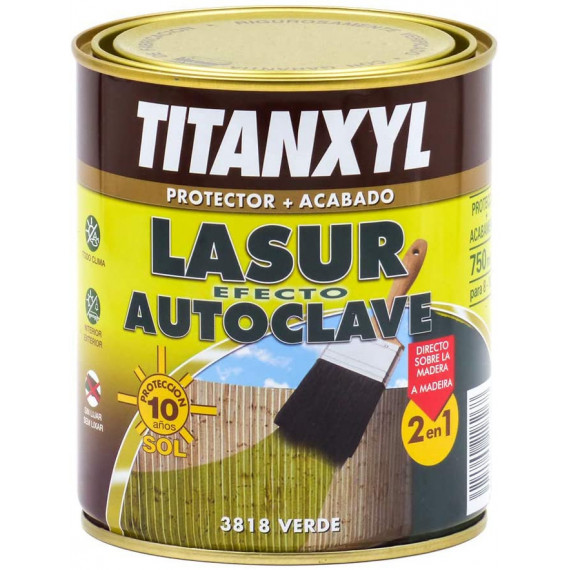 Lasur Titan Efecto Autoclave Verde 3818 750 Ml