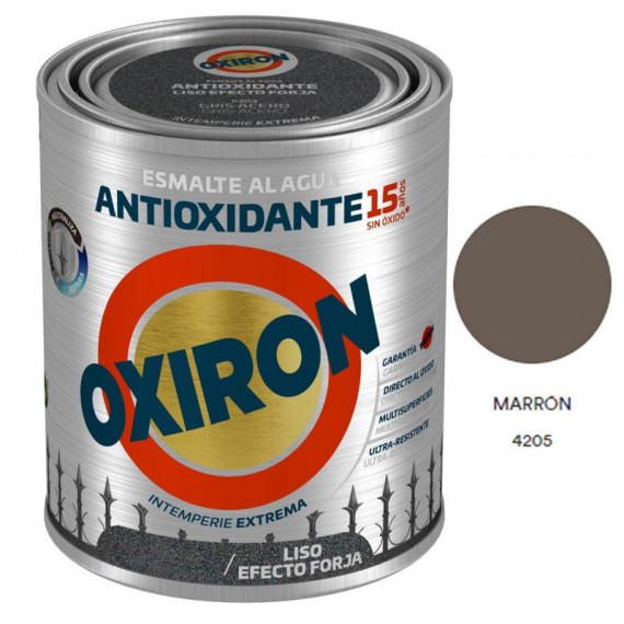 Pintura Titan Oxirón Esmalte Ecológico Al Agua Efecto Forja Marrón 4205  2,5 Litros