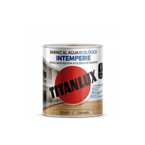 Barniz Titan Intemperie Al Agua Satinado Incoloro 1000  1 Litro