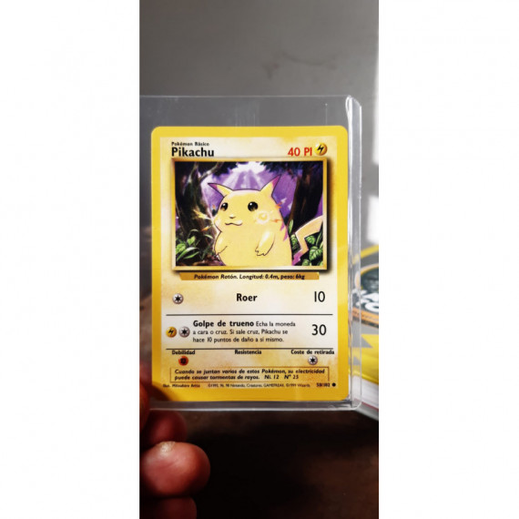 Carta pokemon Pikachu base 58/102 sin usar 1999