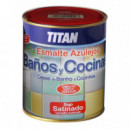Pintura Titan Esmalte Azulejos Baños y Cocinas Satinado Azul 1403  750 Ml