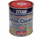 Pintura Titan Esmalte Azulejos Baños y Cocinas Satinado Rojo 1405  750 Ml