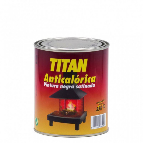 Pintura Titan Anticalórica Satinada Negro  375 Ml