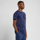 Camisetas Hombre Camiseta DEDICATED Stockholm Ditsy Trees Aop Navy