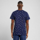 Camisetas Hombre Camiseta DEDICATED Stockholm Ditsy Trees Aop Navy