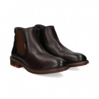 Botin Elastico Lado Piel Marron  FLUCHOS