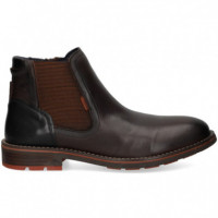 Botin Elastico Lado Piel Marron  FLUCHOS