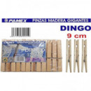 Pinza Ropa Dingo Madera Gigante 12 Unidades