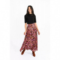 Falda MOLLY BRACKEN Larga con Pliegues y Estampado