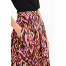 Falda MOLLY BRACKEN Larga con Pliegues y Estampado