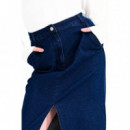 Falda LILI SIDONIO Larga Vaquera con Abertura