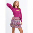 Falda MOLLY BRACKEN Corta Asimétrica con Estampado