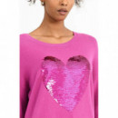 Jerséis y Sudaderas Jersey MOLLY BRACKEN de Manga Larga con Corazón