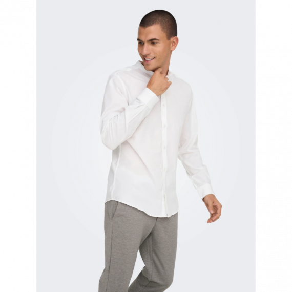 Camisa Only&Sons blanca cuello mao