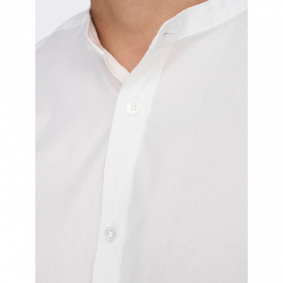 Camisa Only&Sons blanca cuello mao PB - Guanxe Atlantic Marketplace