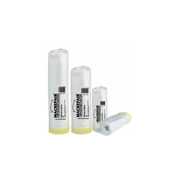 Cubretodo Plástico Rollo con Cinta  350 Mm X 22,5 Metros