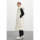 Chaquetas Mujer Chaleco Ecoalf de Mujer Page Crema Impermeable