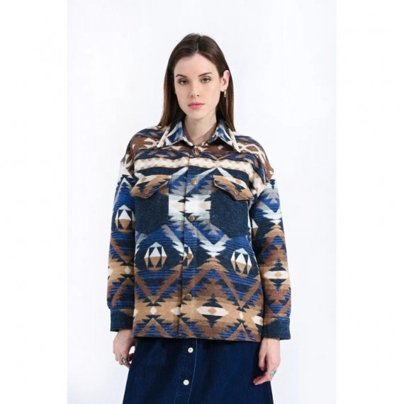 Chaquetas Mujer Camisa MOLLY BRACKEN Gruesa con Estampado y Bolsillos