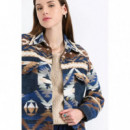 Chaquetas Mujer Camisa MOLLY BRACKEN Gruesa con Estampado y Bolsillos