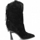 1/2 Bota Flecos Talon ante Negro  ALMA EN PENA
