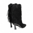 1/2 Bota Flecos Talon ante Negro  ALMA EN PENA