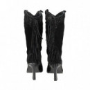 1/2 Bota Flecos Talon ante Negro  ALMA EN PENA
