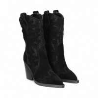 1/2 Bota Cowboy Strass ante Negro  ALMA EN PENA