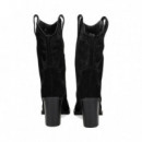 1/2 Bota Cowboy Strass ante Negro  ALMA EN PENA