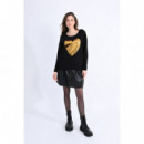 Jerséis y Sudaderas Jersey MOLLY BRACKEN de Manga Larga con Corazón Dorado