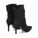 Botin Arrugado Glitter Negro  EXE