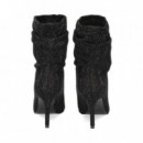 Botin Arrugado Glitter Negro  EXE