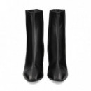 Botin Costura Lado Piel Negro  UNISA