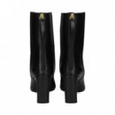 Botin Costura Lado Piel Negro  UNISA