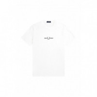 Camisetas Hombre Camiseta FRED PERRY Bordada M4580 Blanca - Guanxe Atlantic Marketplace