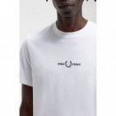 Camisetas Hombre Camiseta FRED PERRY Bordada M4580 Blanca