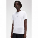 Camisetas Hombre Camiseta FRED PERRY Bordada M4580 Blanca